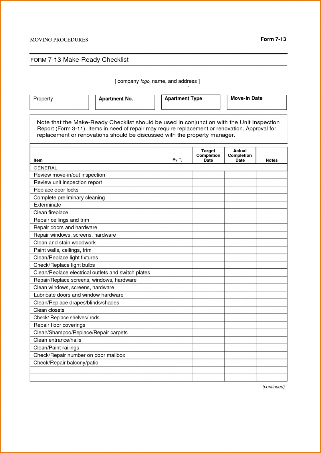 11 make ready checklist  job resumes word make ready checklist template samples