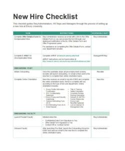 50 useful new hire checklist templates &amp;amp; forms ᐅ template lab pre employment checklist template excel