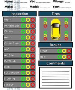 6 free vehicle inspection forms  modern looking checklists for auto service checklist template samples