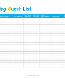 7 free wedding guest list templates and managers wedding guest checklist template excel