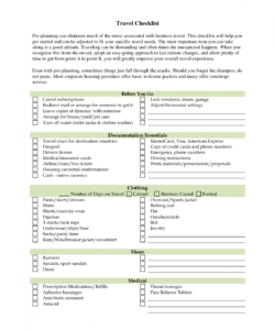 business travel checklist example of travellers generic for trip pdf business travel checklist template samples