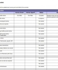 checklist template samples month end close excel example procedures month end checklist template excel examples