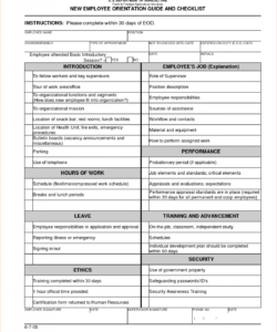 checklist template samples new hire forms in india examples free for orientation checklist template for new employee pdf