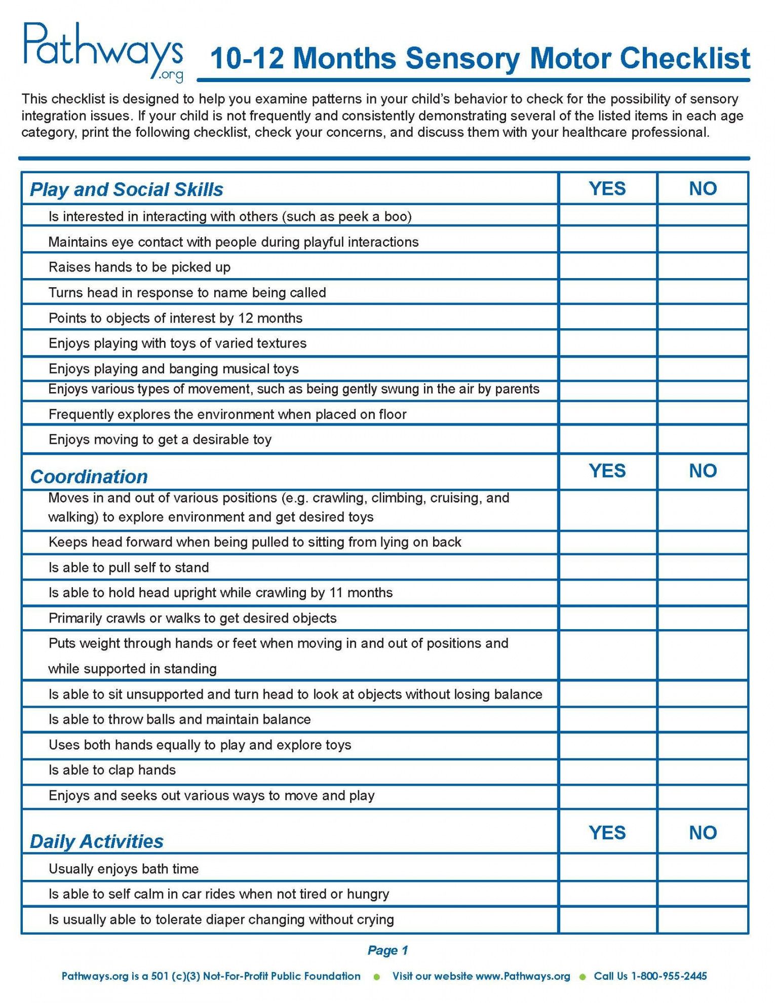 Sensory Assessment Example