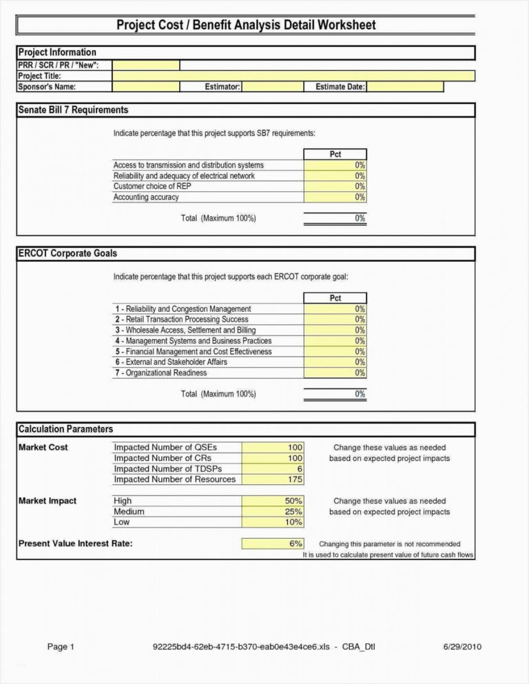 Cost Impact Analysis Template Excel Glendale Community Cost Impact ...