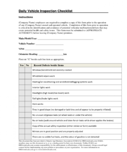 daily vehicle inspection checklist form image gallery  photogyps daily vehicle maintenance checklist template