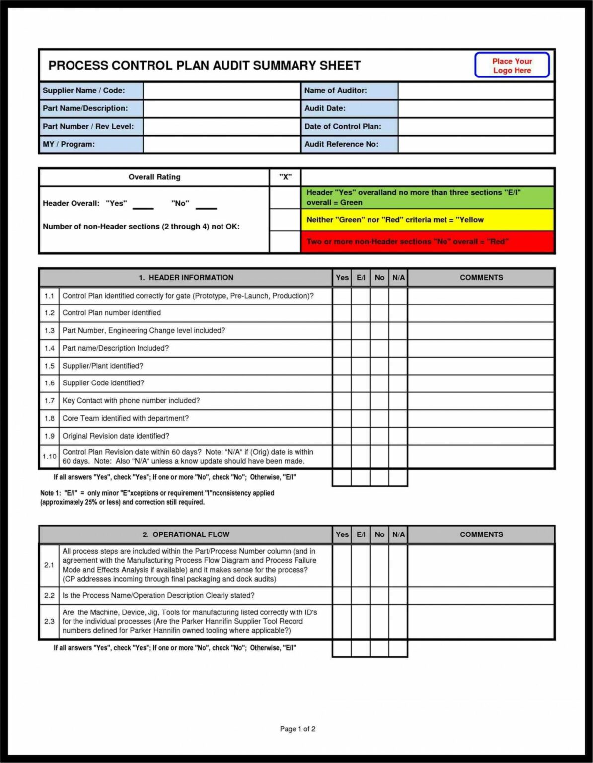 Editable 004 Supplier Audit Plan Template Report Formats It Database ...