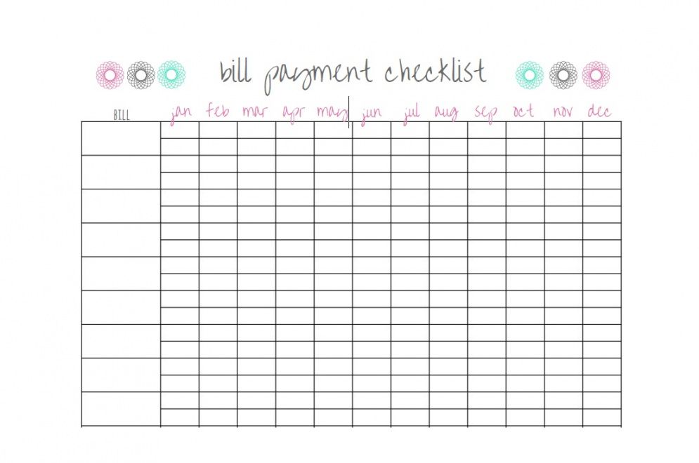 editable 32 free bill pay checklists &amp; bill calendars pdf word &amp; excel payment checklist template excel