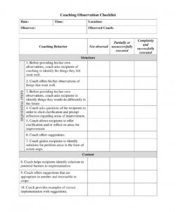 editable 4 coach observation forms  pdf coaching checklist template doc