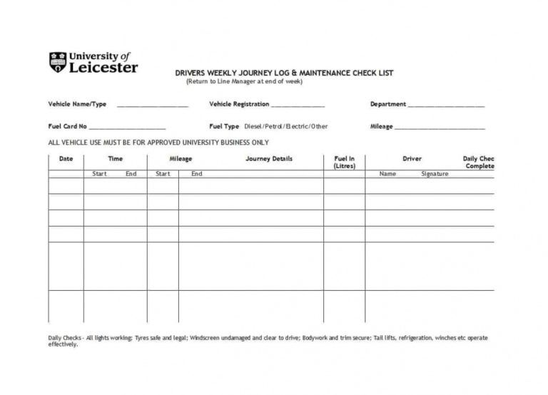 fleet car maintenance checklist template pdf