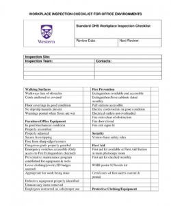 editable 9 workplace inspection checklist examples  pdf  examples office safety checklist template doc