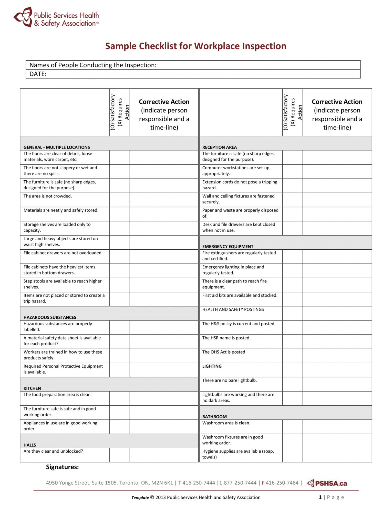 editable 9 workplace inspection checklist examples  pdf  examples workplace safety inspection checklist template examples