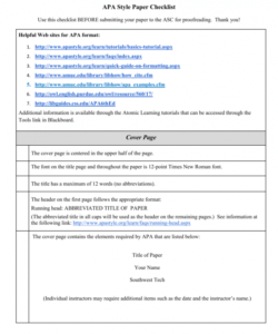 editable apa format checklist docx template samples pdf citation 6th edition reference checklist template pdf