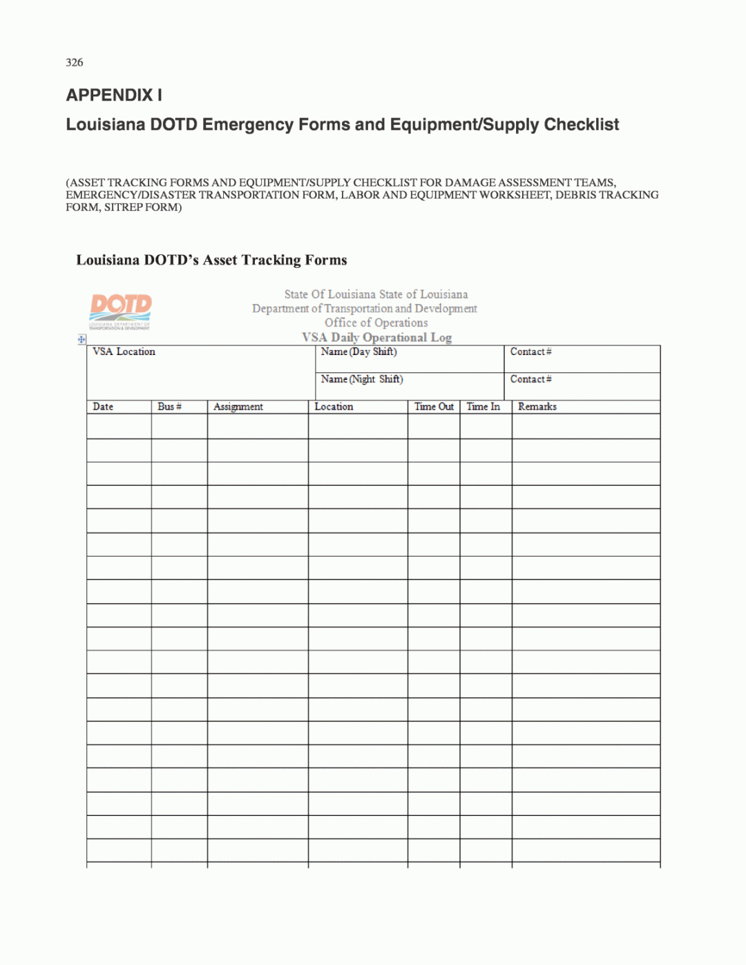 ocp emergency assignment list