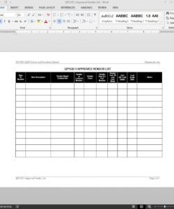 editable approved vendor list iso template vendor selection checklist template examples