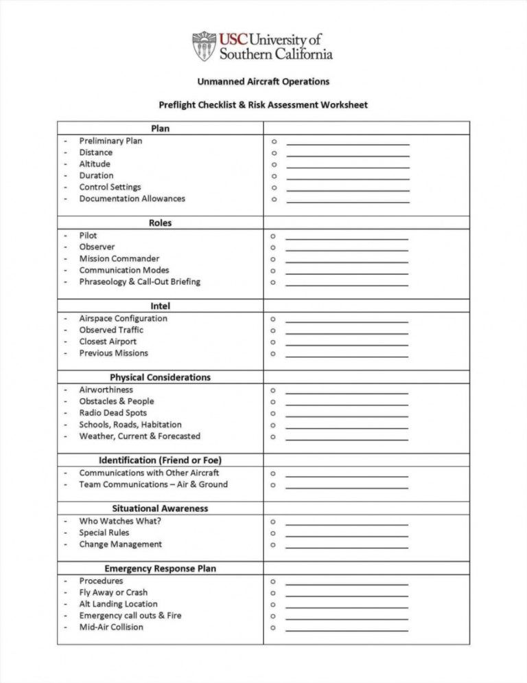 Editable Business Planncy Response Checklist Template Goal ...