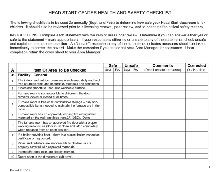 Editable Checklist Template Samples Child Care Health And Safety Daily Editable Checklist Template Samples Child Care Health And Safety Daily