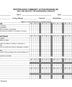 editable daily vehicle inspection checklist for trucks app template pdf new daily vehicle maintenance checklist template excel