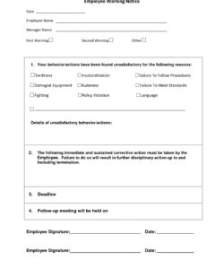 editable employee warning notice  employee forms  resume template free pre employment checklist template examples