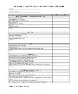 editable film location fire safety inspection checklist legal forms and audit safety inspection checklist template excel