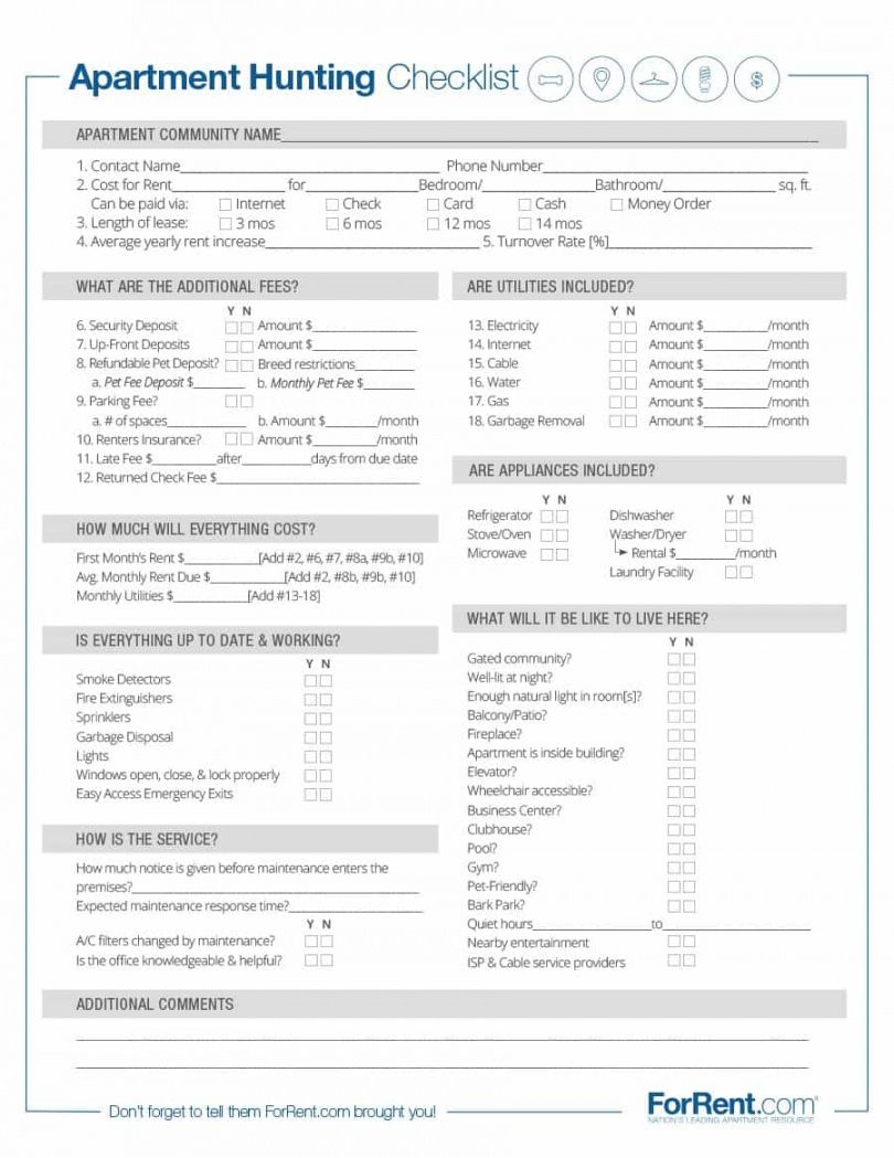 editable first new rtment checklist essential templates template lab turnover turnover checklist template doc