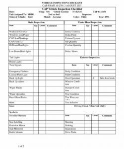 Weekly Vehicle Inspection Checklist Template Car Maintenance Tips Fleet