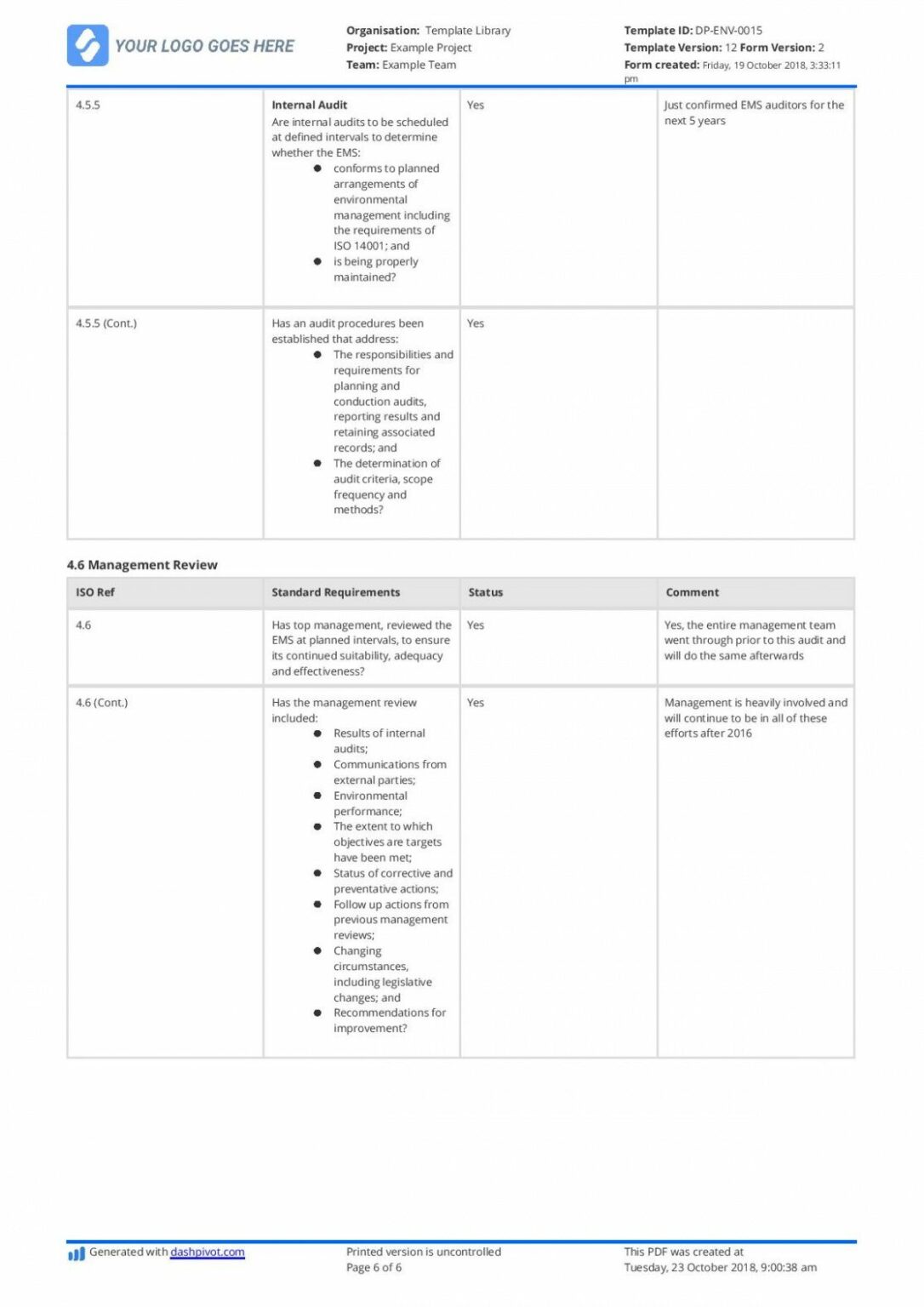 Editable Free Environmental Audit Checklist Better Than Xls Excel And ...