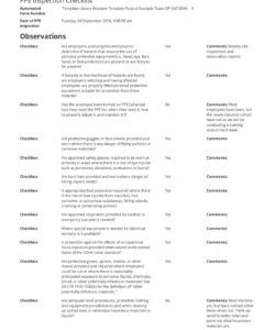 editable free ppe inspection checklist template  use online download print workplace safety inspection checklist template examples