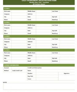 editable golf tournament registration form golf tournament checklist template