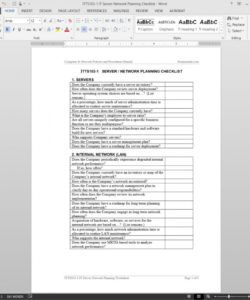 editable it server network planning checklist template technical checklist template samples