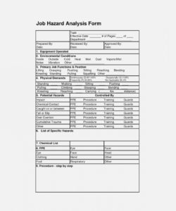 editable job hazard analysis form  bravebtr  job safety analysis form  the job site safety analysis template pdf