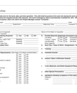 editable job safety analysis forms  job safety analysis form  doc  jsa job site safety analysis template pdf