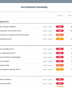 editable new employee onboarding template with checklist · asana onboarding checklist template doc