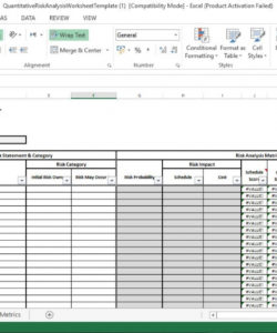 editable quantitative risk analysis excel template  engineering management it risk analysis template pdf