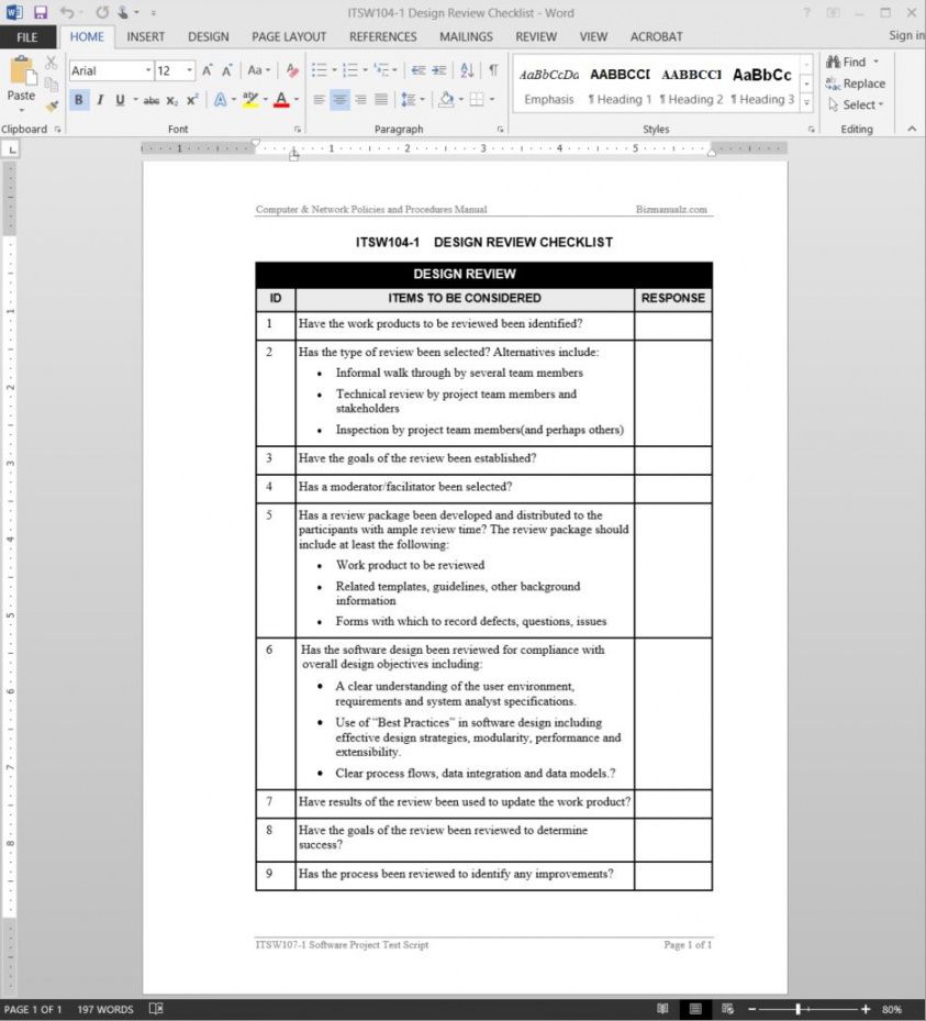 Software Installation Checklist Template