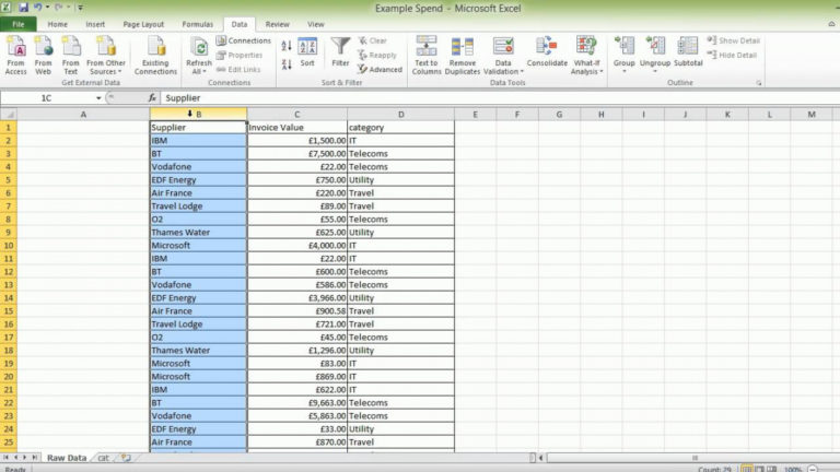 Editable Spend Analysis Excel Vlookups And Pivot Tables Youtube ...