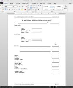 editable trade shows events supply checklist template trade show checklist template excel