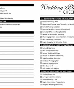 Wedding Photo Checklist Template