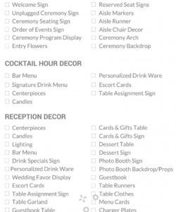 editable wedding decor checklist — everything you need to plan your wedding wedding decoration checklist template excel