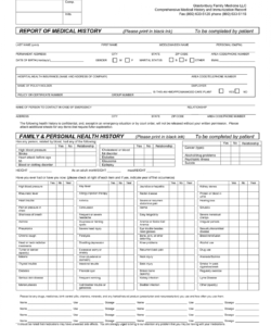 family medical history form template  captaincicerosco medical history checklist template doc