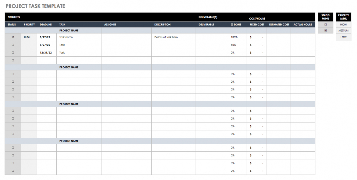 Weekly Checklist Template Excel