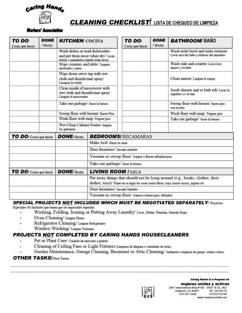 Facility Cleaning Checklist Template