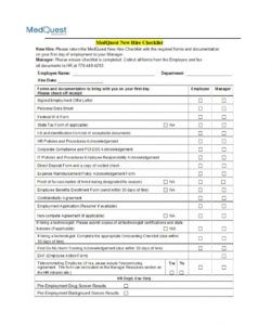 free 50 useful new hire checklist templates &amp; forms ᐅ template lab pre employment checklist template samples