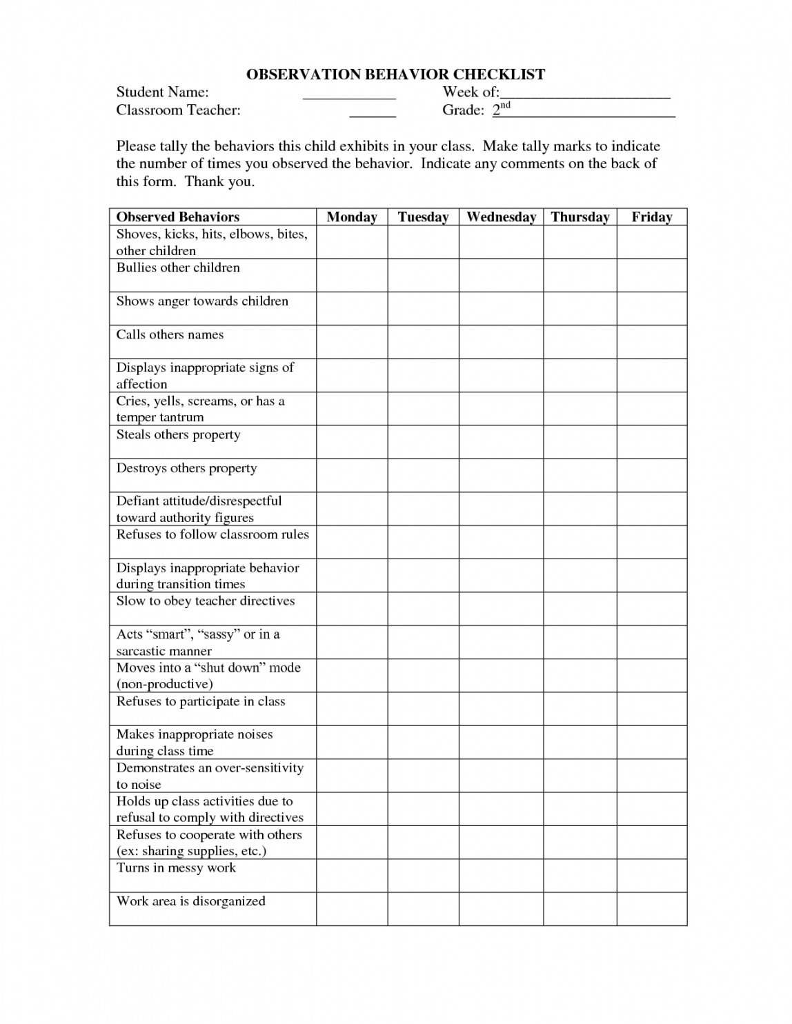 free behavior checklist templatesx @ legacy 614 codes database  痞客邦 functional behavior assessment checklist template samples