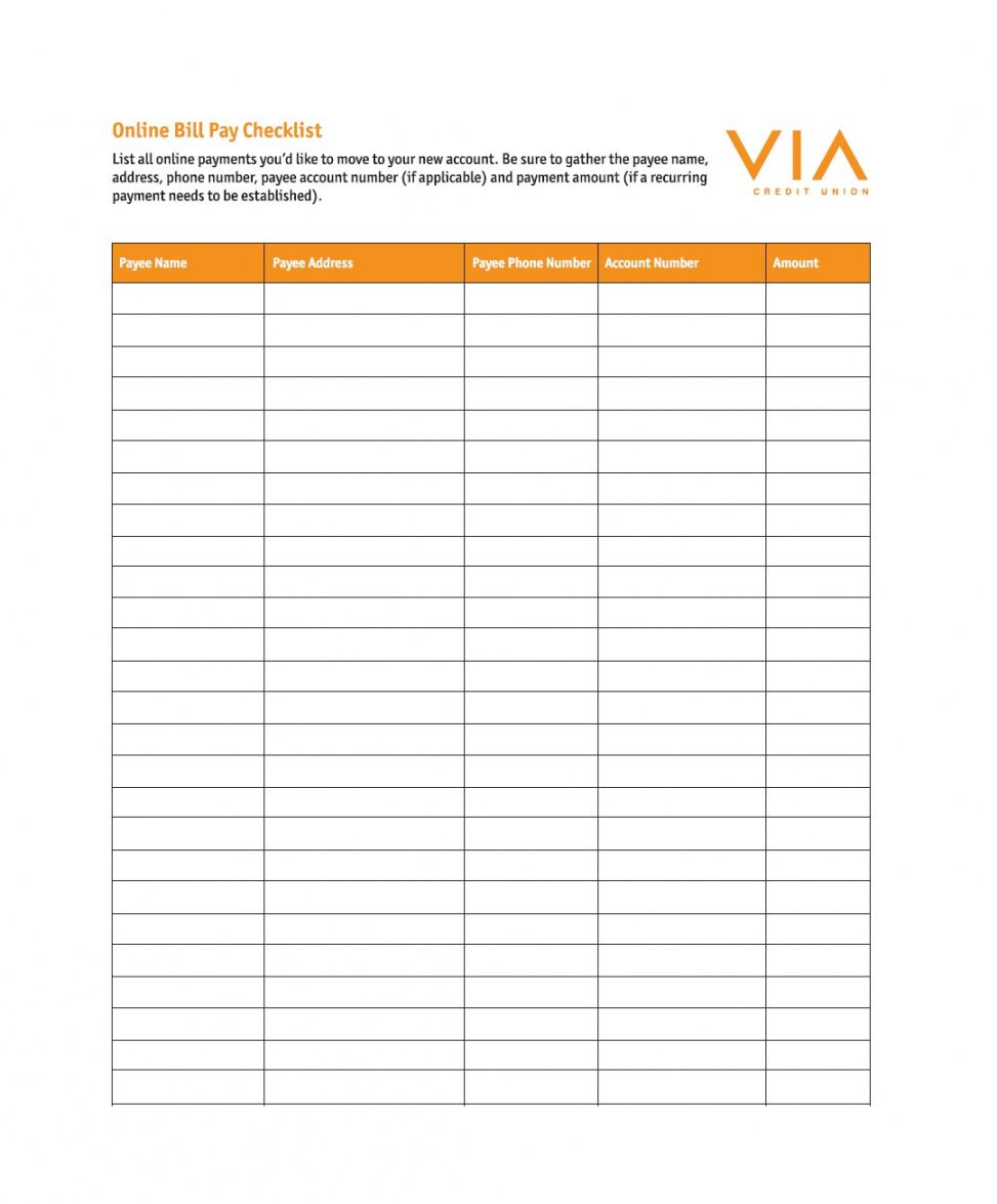 free bill pay checklists calendars pdf word excel printable payment checklist template doc