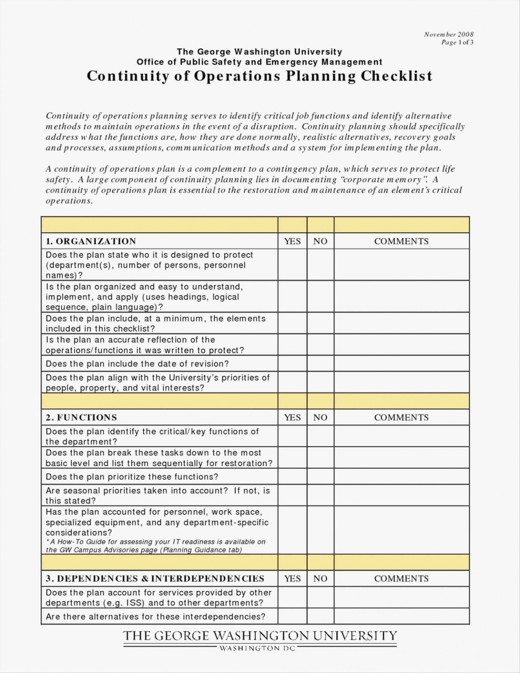 Safety Checklist Template Word