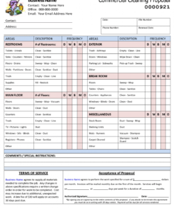 free cleaning bid proposal template  house cleaning checklist  house proposal checklist template doc