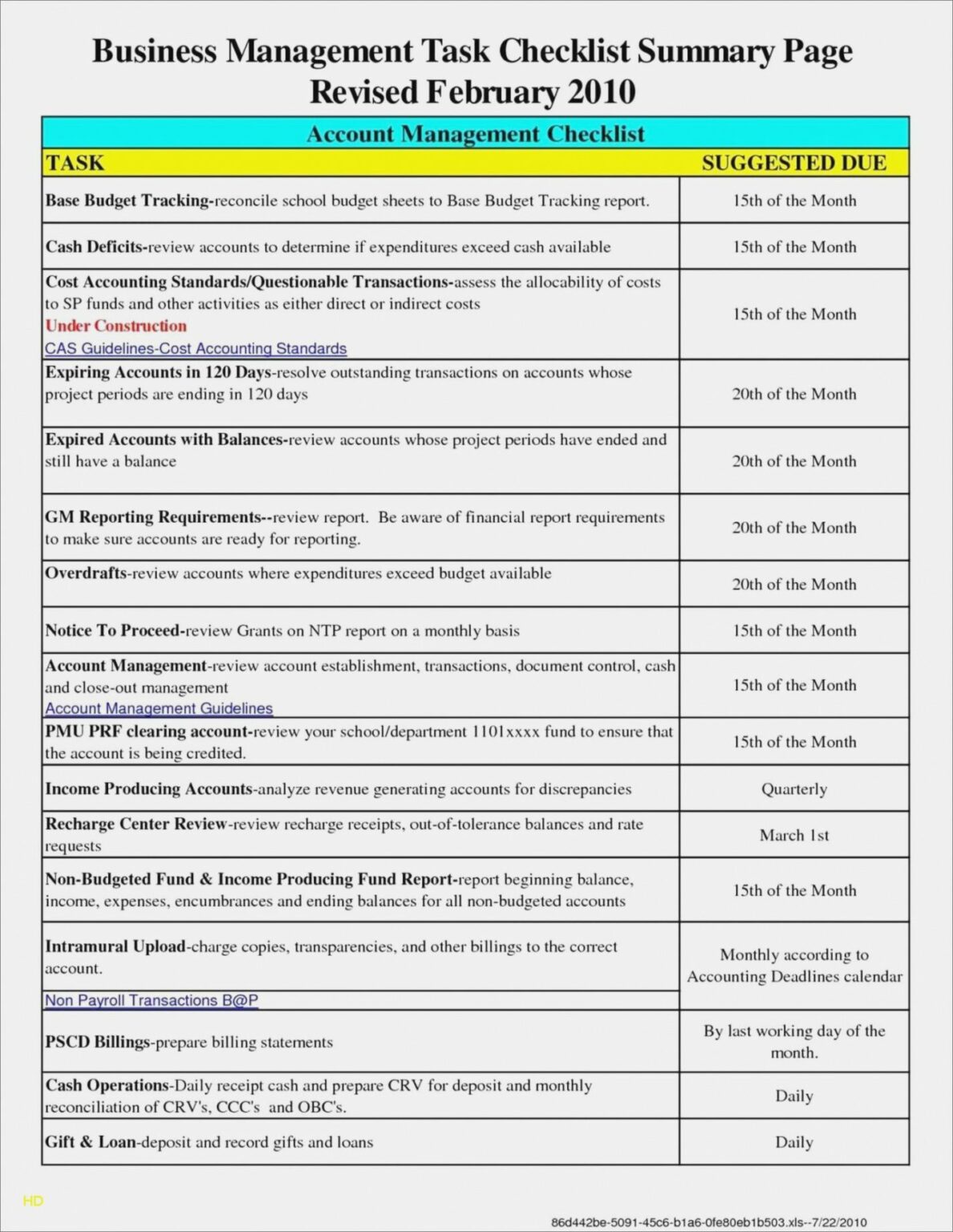 Free Contract Closeout Checklist Template Lera Mera Business Document
