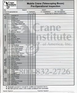 free crane ion checklist template samples telescopic boom pre operational crane inspection checklist template excel