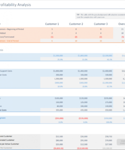 free customer profitability analysis excel  automating work  microsoft customer profitability analysis template example